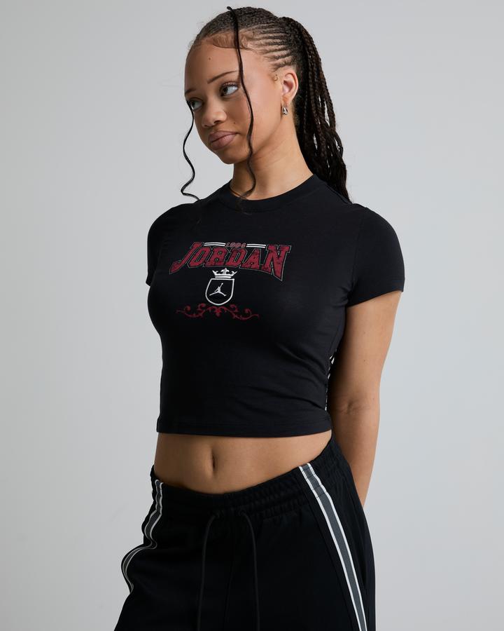 Jordan Womens Crop Graphic T-Shirt Black, Women's size: XL, FootAsylum