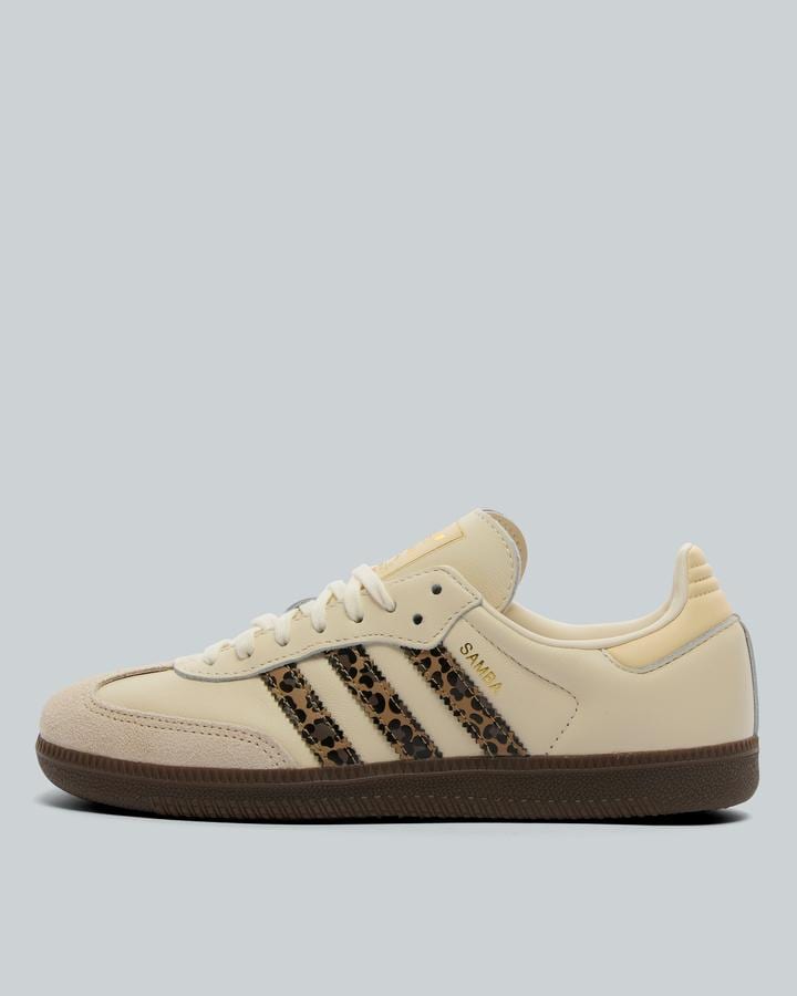 Adidas Originals Junior Samba Og Leopard Trainer Cream, Kids size: 4.5, FootAsylum