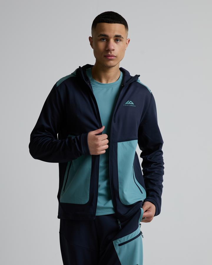 Trailberg Vale Gridded Fleece Hoodie Green, Men's size: S, FootAsylum