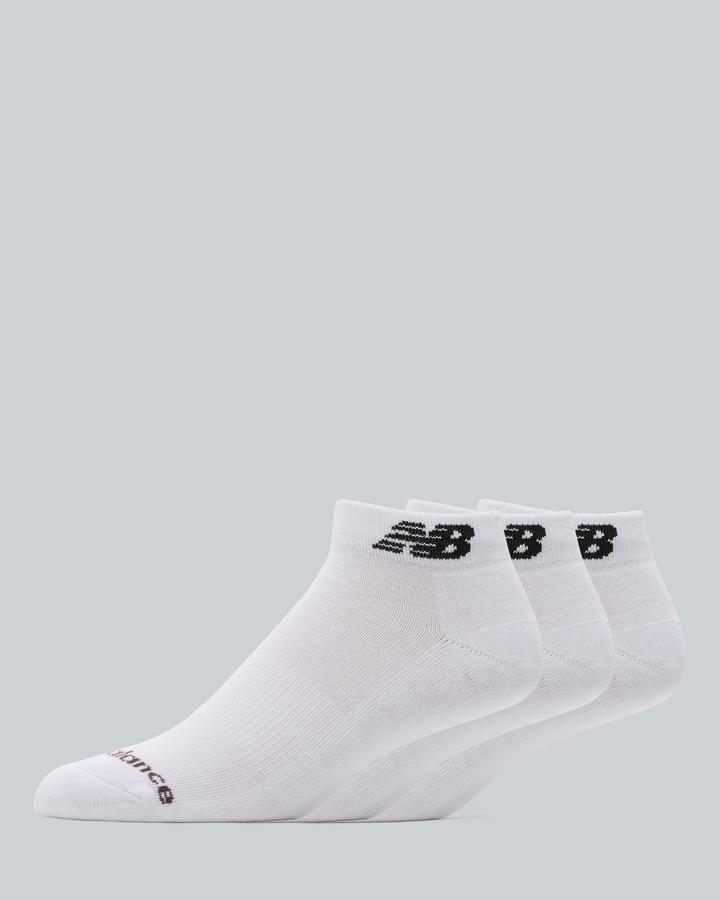 New Balance Everyday No Show 3 Pack Sock White, Men's size: 4-6.5, FootAsylum