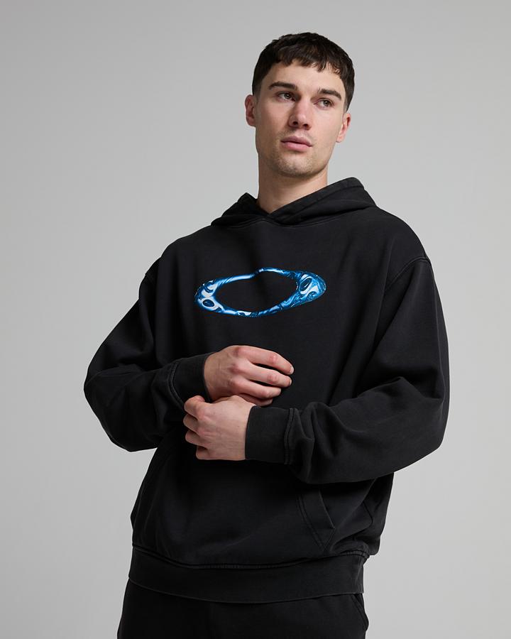 Oakley Liquid Ellipse Hoodie Black, Men's size: M, FootAsylum