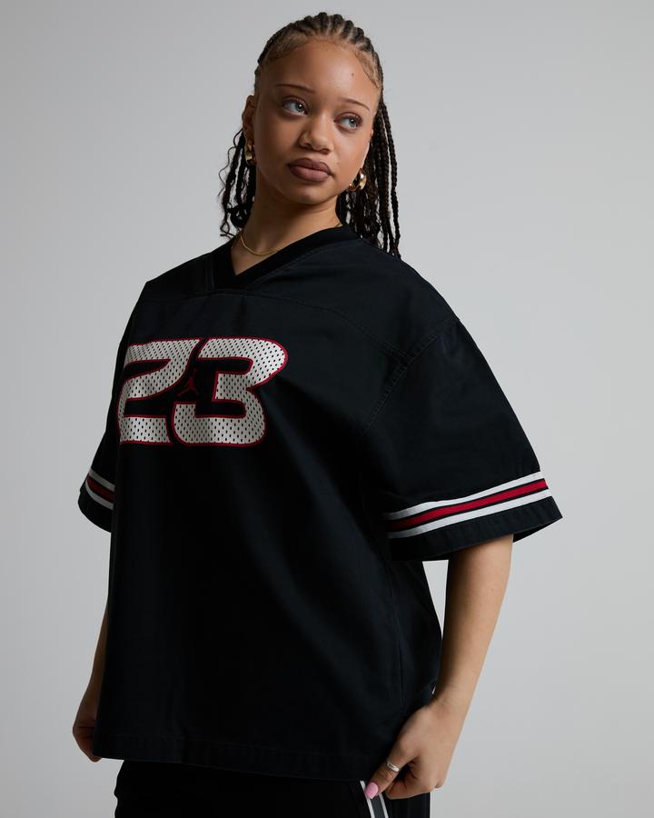 Jordan Womens Flight Woven Jersey Top Black, Women's size: S, FootAsylum