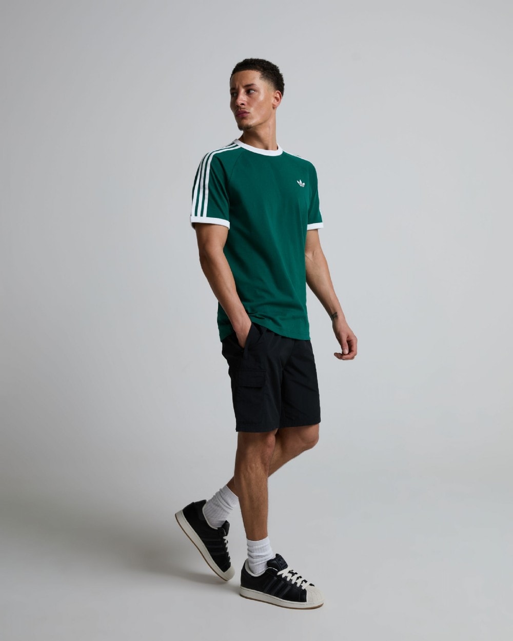 Adidas Originals Adicolor Classics 3-Stripes T-Shirt Green, Men's size: M, FootAsylum