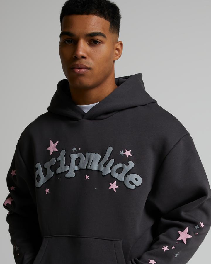 Dripmade Detect Overhead Hoodie | Urban Charcoal / Pink | Footasylum