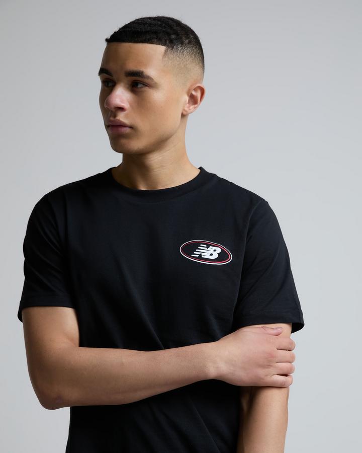 New Balance Oval T-Shirt Black, Men's size: XS, FootAsylum