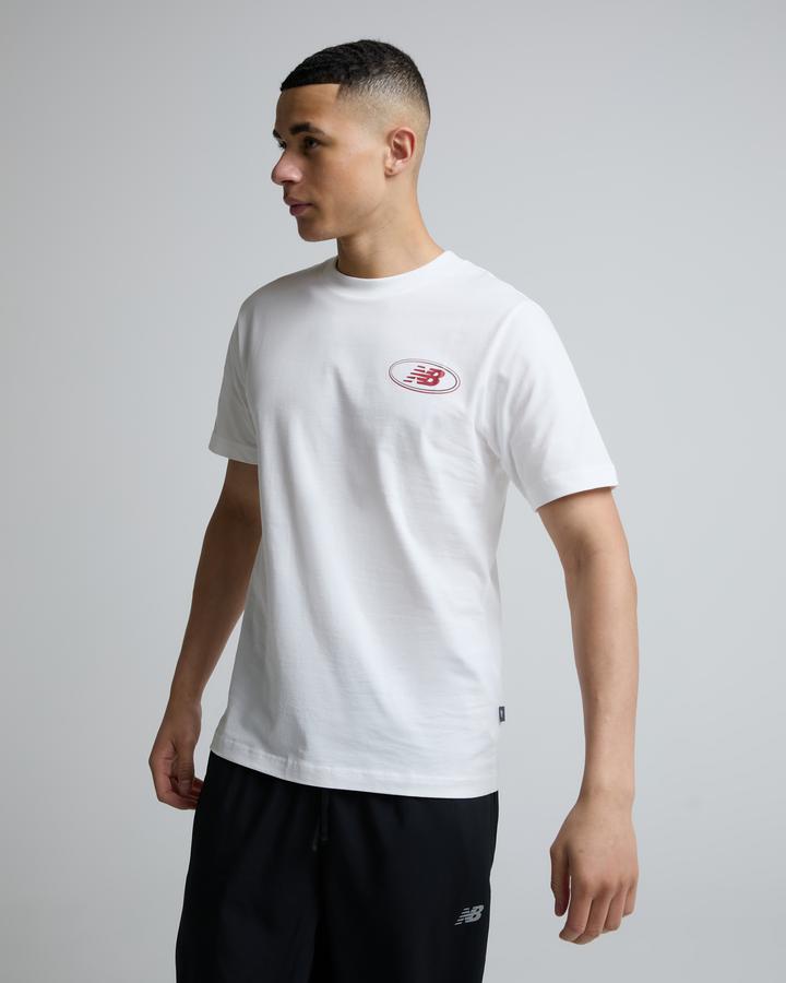 New Balance Oval T-Shirt White, Men's size: XS, FootAsylum