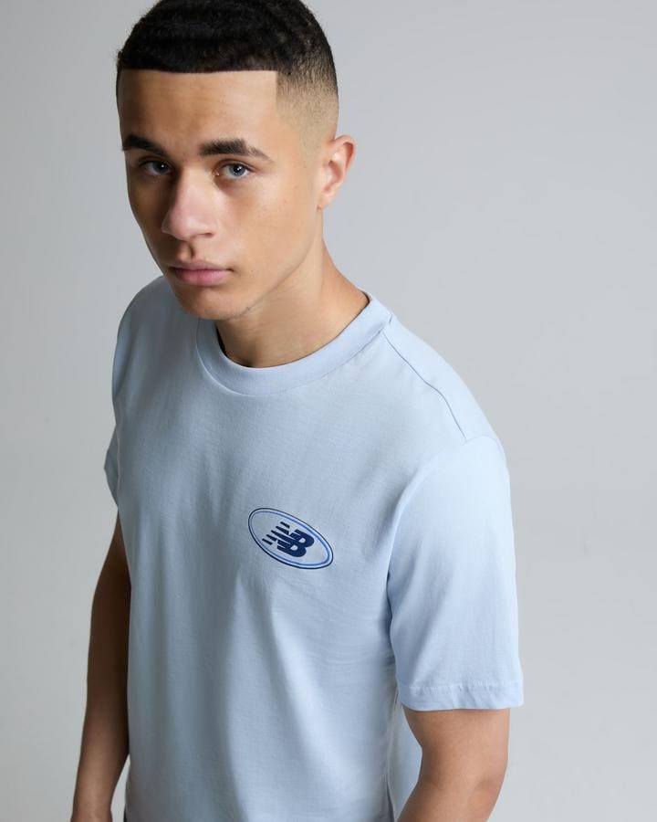 New Balance Oval T-Shirt Blue, Men's size: XS, FootAsylum