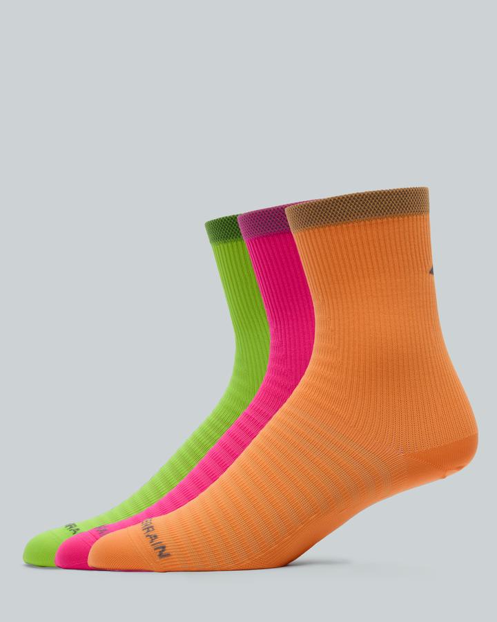 Monterrain 3 Pack Interval Performance Running Sock - Orange
