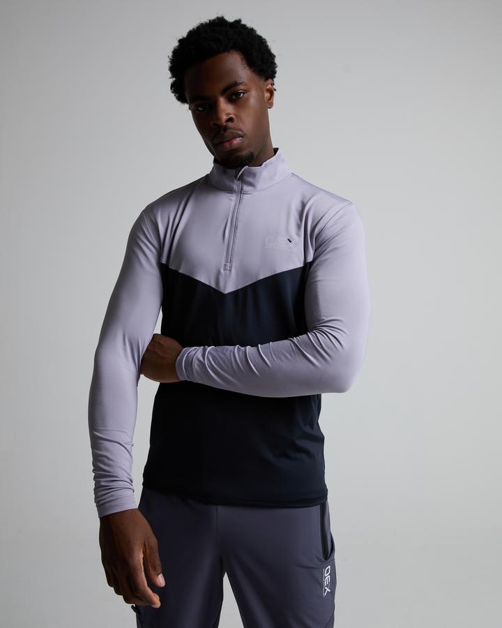 OEX Aviemore Quarter Zip T-Shirt | Midnight / Lilac. | Footasylum