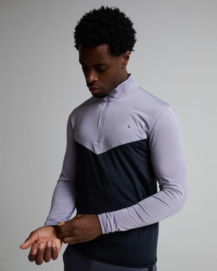 OEX Aviemore Quarter Zip T-Shirt | Midnight / Lilac. | Footasylum