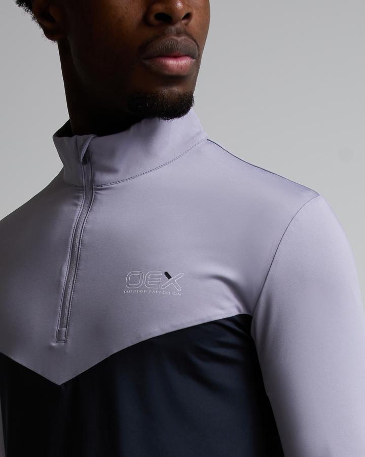 トップス QP OEX Aviemore Quarter Zip T-Shirt | Midnight / Lilac. | Footasylum