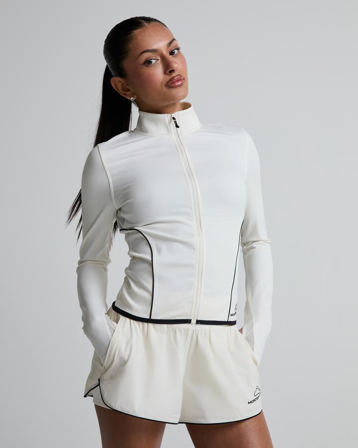 Monterrain Womens Align Full Zip Long Sleeve Top - White