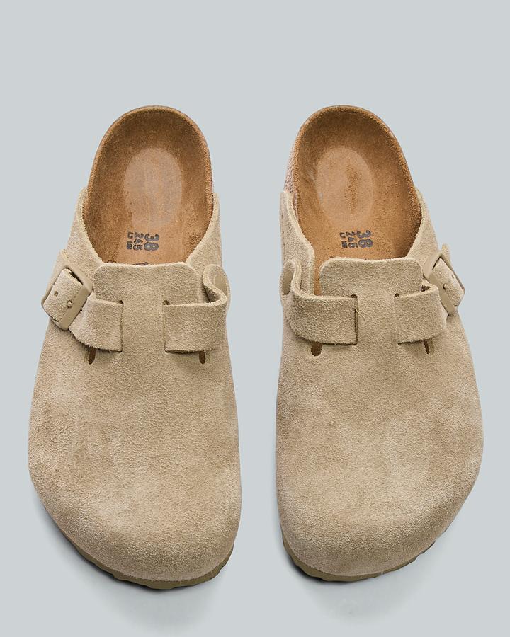 Birkenstock Womens Boston Suede Sandal Green, Women's size: 40, FootAsylum