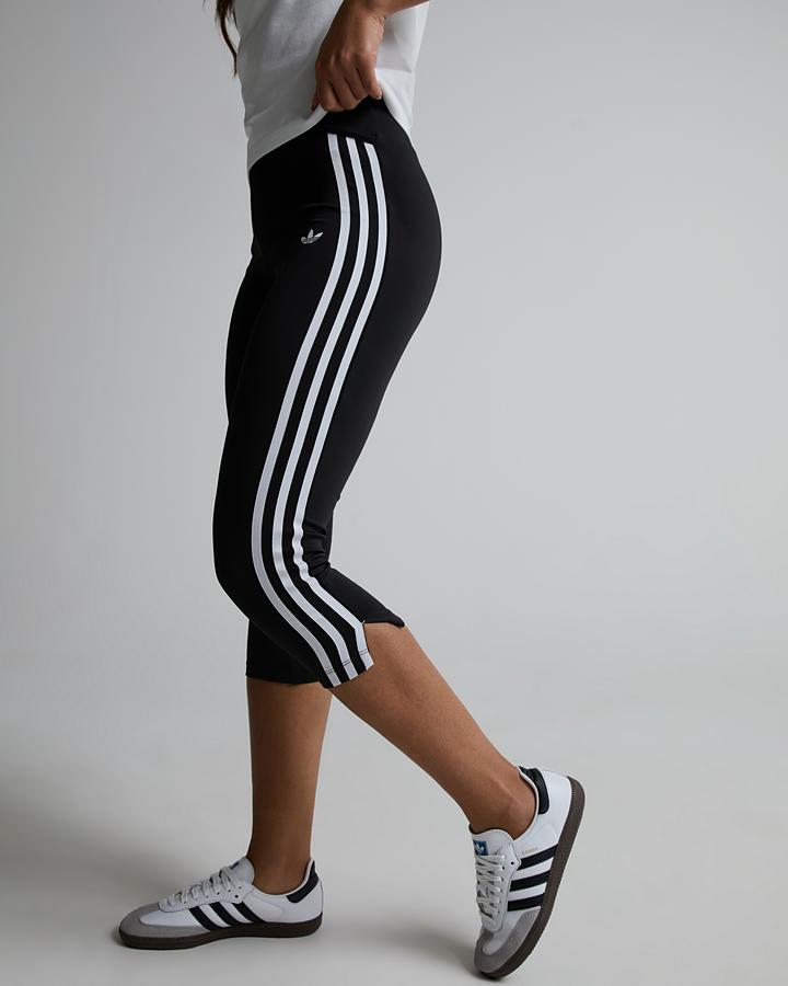 Adidas Originals Womens Capri 3-Stripe Legging Black, Women's size: M, FootAsylum