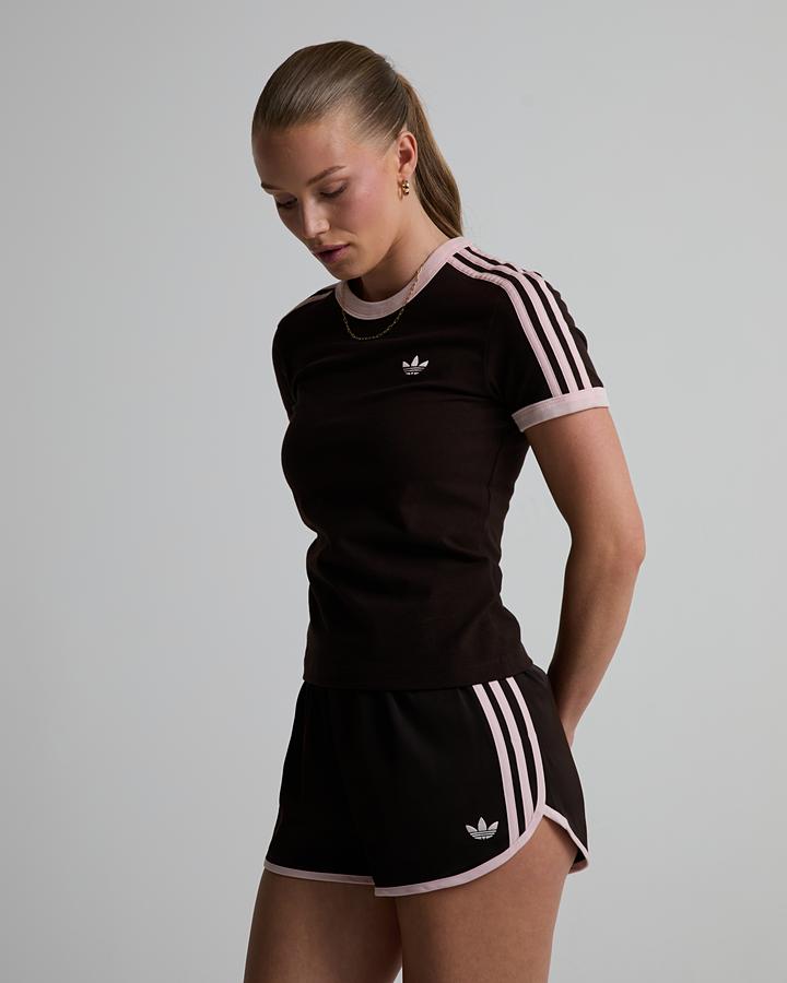 Adidas Originals Womens 3-Stripes Slim T-Shirt Brown, Women's size: XS, FootAsylum