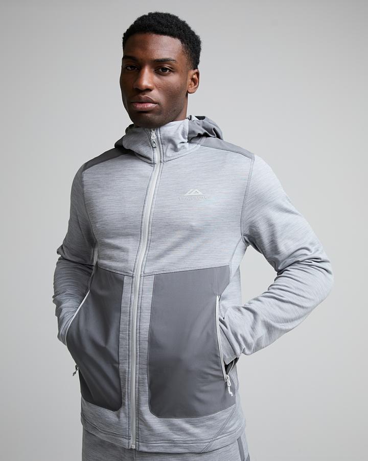 Trailberg Vale Gridded Fleece Hoodie Grey, Men's size: S, FootAsylum