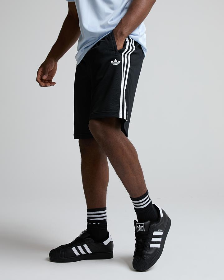 Adidas Originals 3-Stripes Mesh Short Black, Men's size: XL, FootAsylum