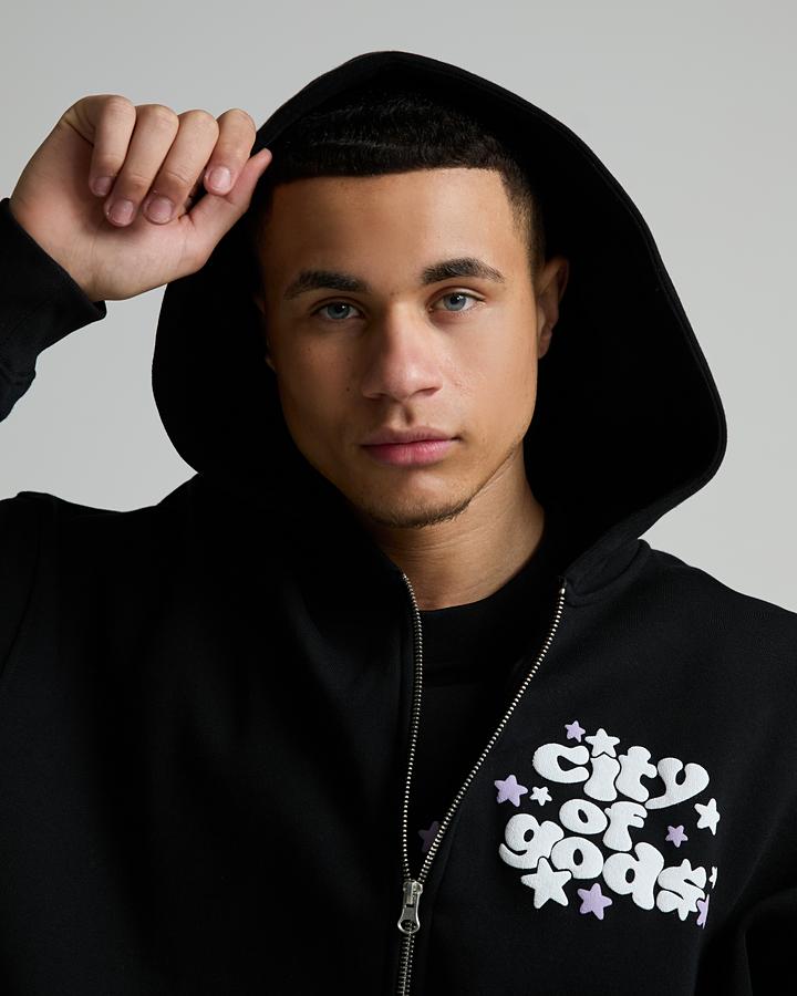 Lorenzo City Of Gods Full Zip Hoodie | Black | Footasylum