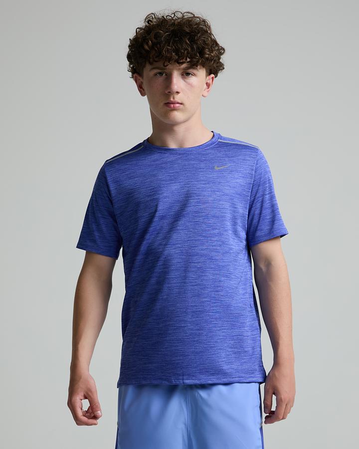 Nike Junior Miler T-Shirt Purple, Kids size: S/B, FootAsylum