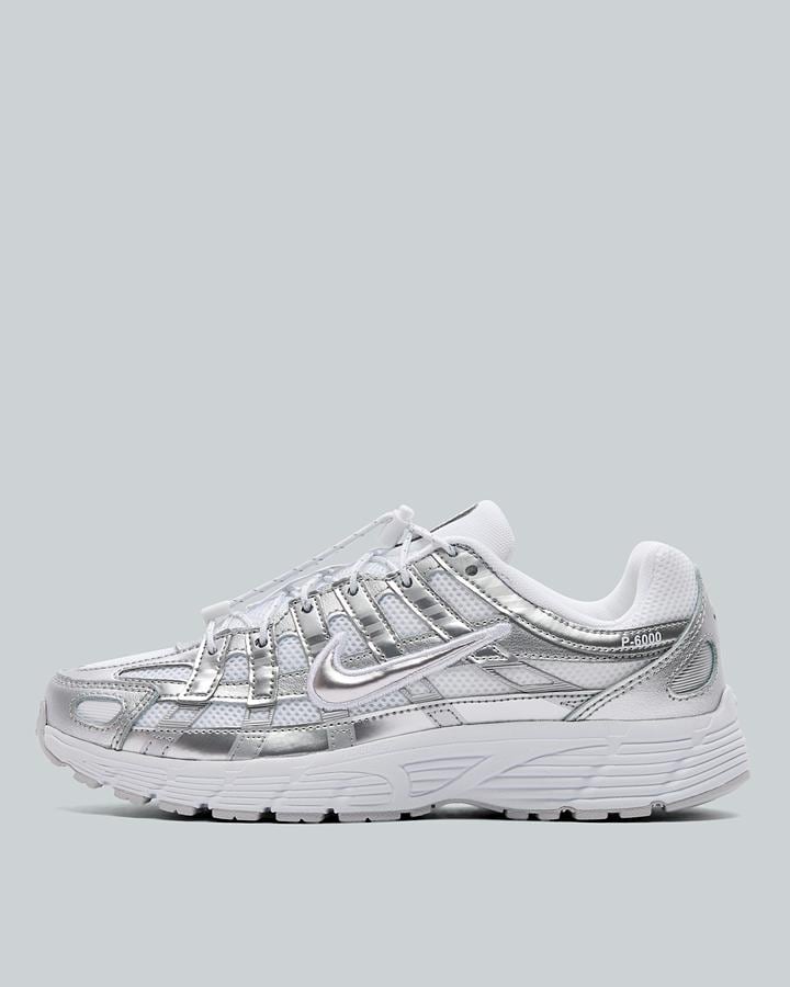 Nike Unisex Silver Junior P-6000 Trainer - Size 4.5 Kids - Footasylum