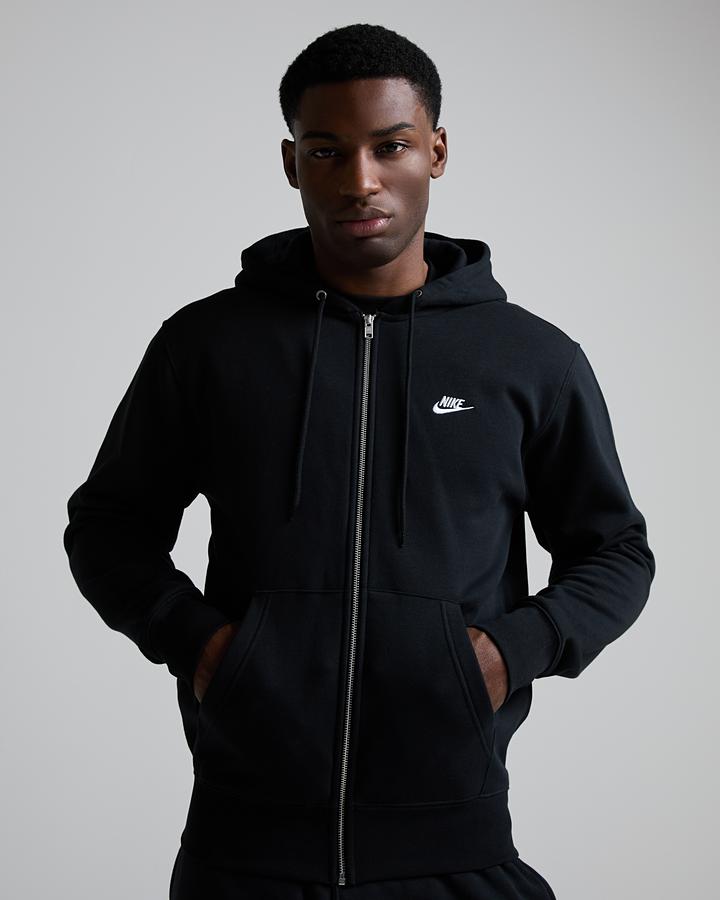 Nike Club Bb Full Zip Hoodie Black, Men's size: XS, FootAsylum