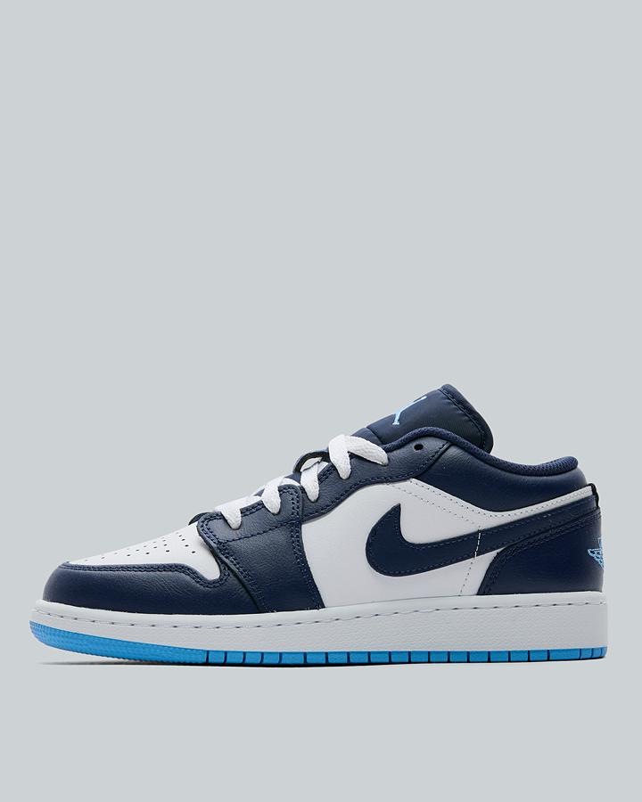 Jordan Junior Air 1 Low Trainer White, Kids size: 5.5, FootAsylum