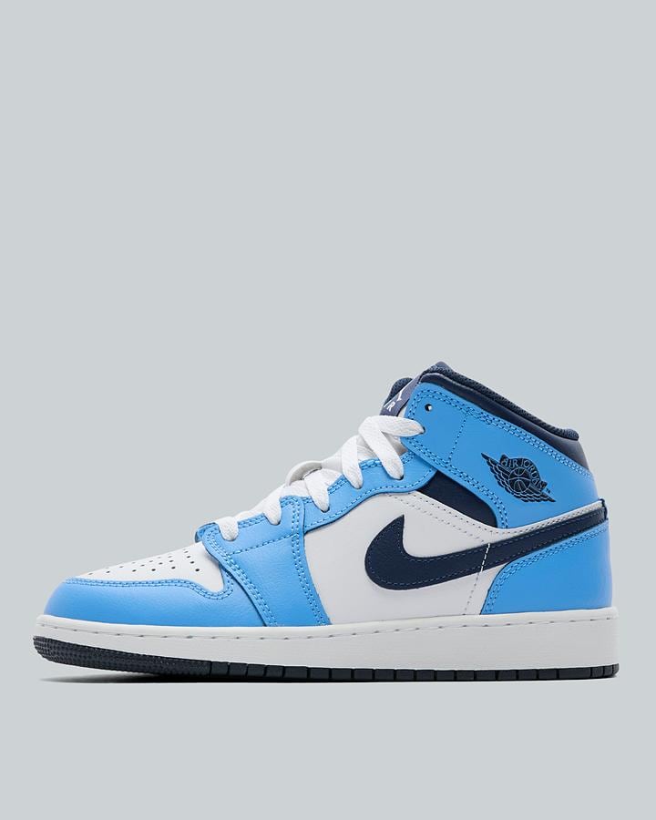 Jordan Junior Air 1 Mid Trainer Blue, Kids size: 6, FootAsylum