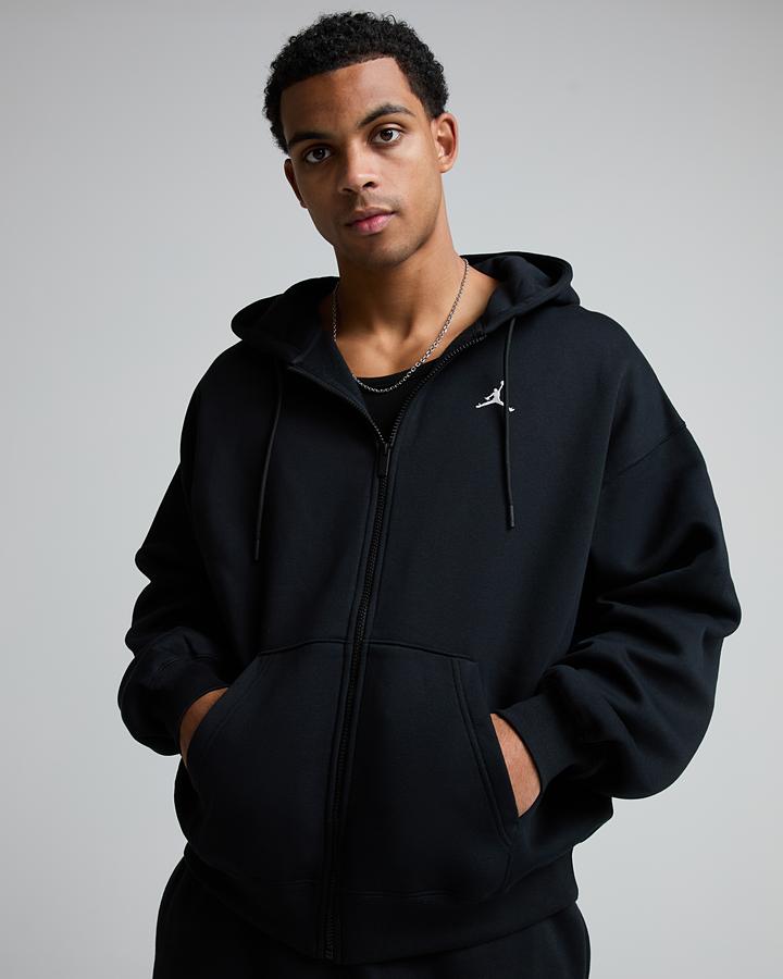 Jordan Brooklyn Oversize Full Zip Hoodie Black, Men's size: XS, FootAsylum