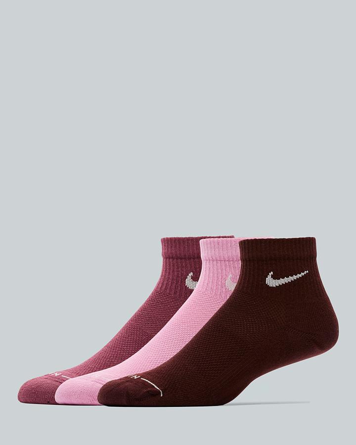 Nike Womens 3 Pack Everyday Elevated Ankle Sock Pink, Women's size: 2-5, FootAsylum