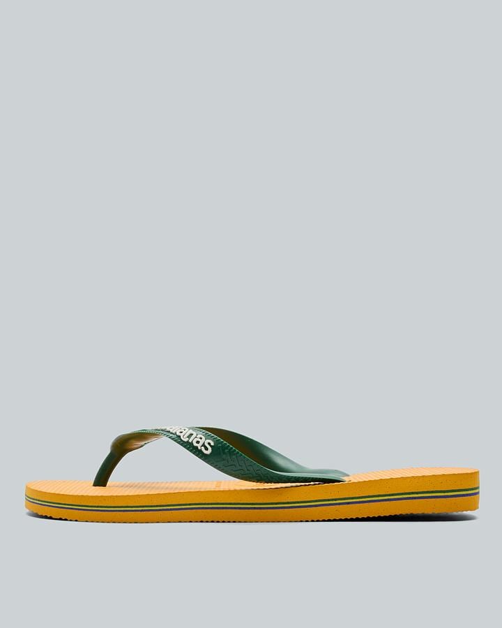 Havaianas Womens Brazil Logo Flip Flop Yellow, Women's size: 39/40, FootAsylum