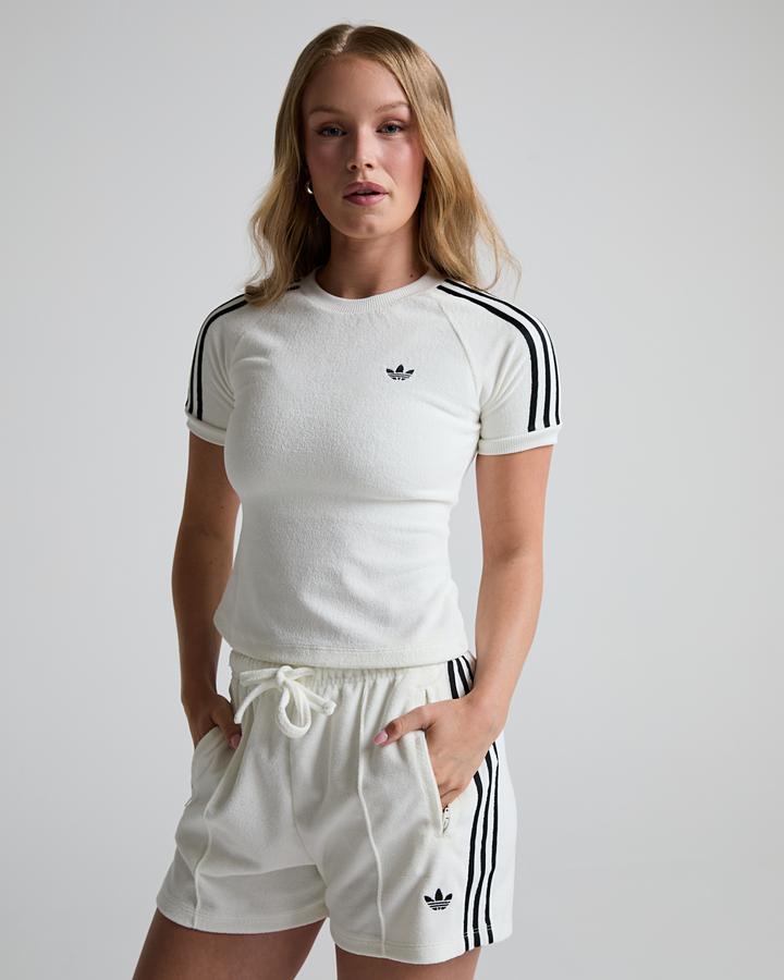 Adidas Originals Womens Towelling Cali T-Shirt White, Women's size: S, FootAsylum