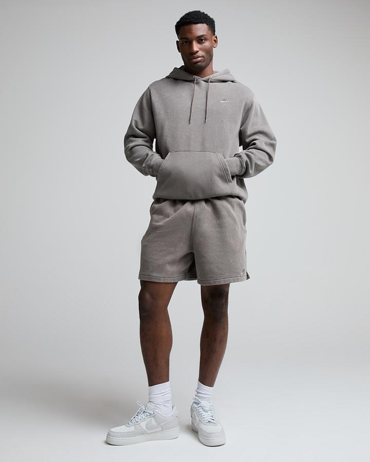 Nike Club Washed Overhead Hoodie Grey, Men's size: L, FootAsylum