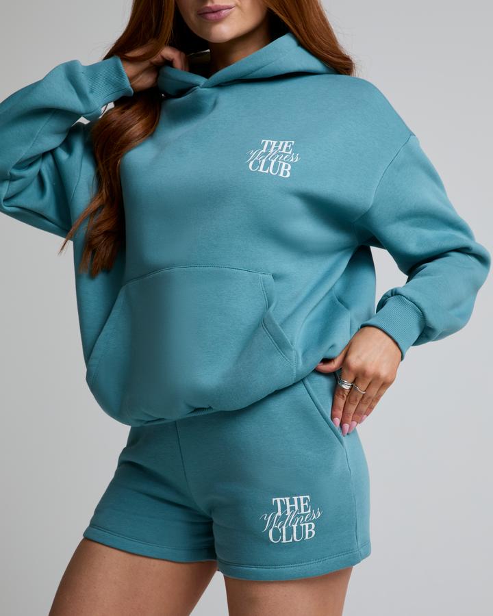 Closure London Womens Wellness Club Hoodie and Short Set | Teal