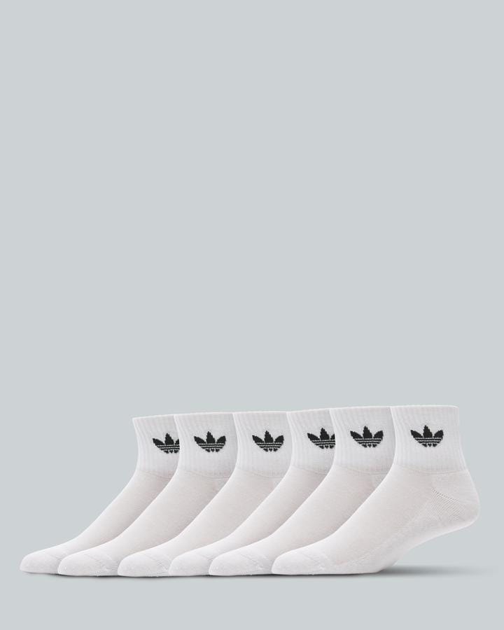 Adidas Originals 6 Pack Quarter Sock White, Men's size: 4.5-5.5, FootAsylum