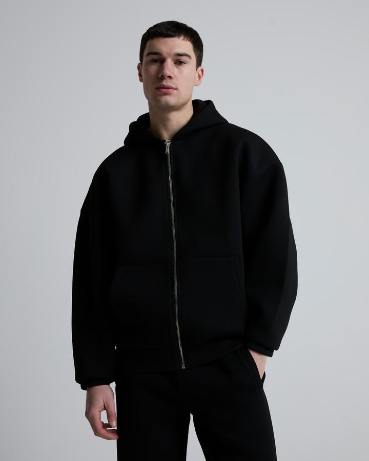Celebre Neoprene Oversized Full Zip Hoodie | Black | Footasylum