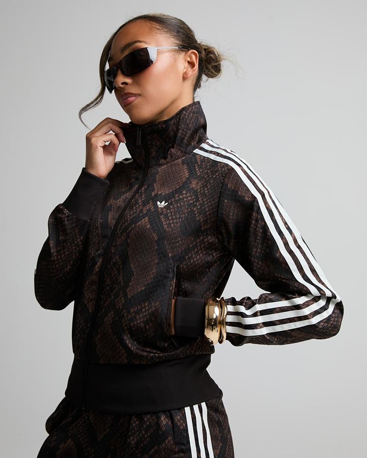 Adidas Originals Womens Satin Snake Print Firebird Track Jacket Brown, Women's size: XS, FootAsylum