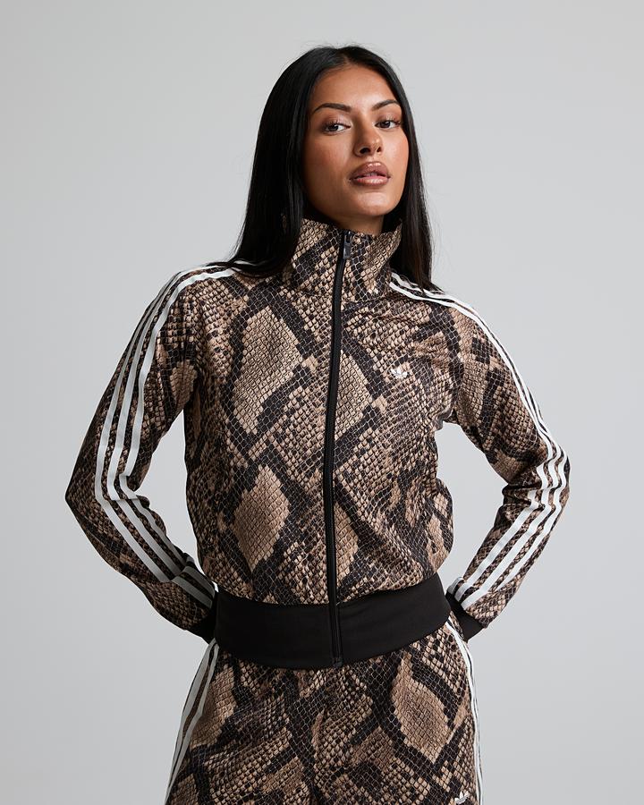 Adidas Originals Womens Satin Snake Print Firebird Track Jacket Beige, Women's size: S, FootAsylum