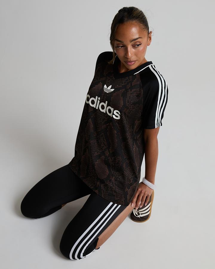Adidas Originals Womens Satin Snake Print Jersey Brown, Women's size: XS, FootAsylum