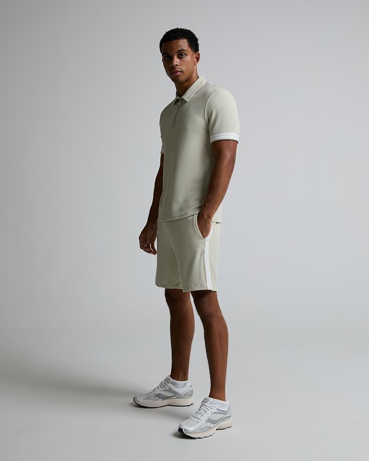 Capo Textured Tape Zip Polo Shirt Beige, Men's size: XL, FootAsylum