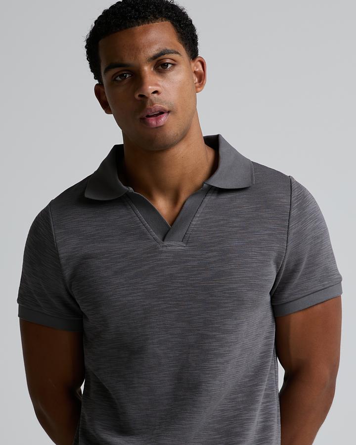 Capo Jersey Slub Polo Shirt Grey, Men's size: M, FootAsylum
