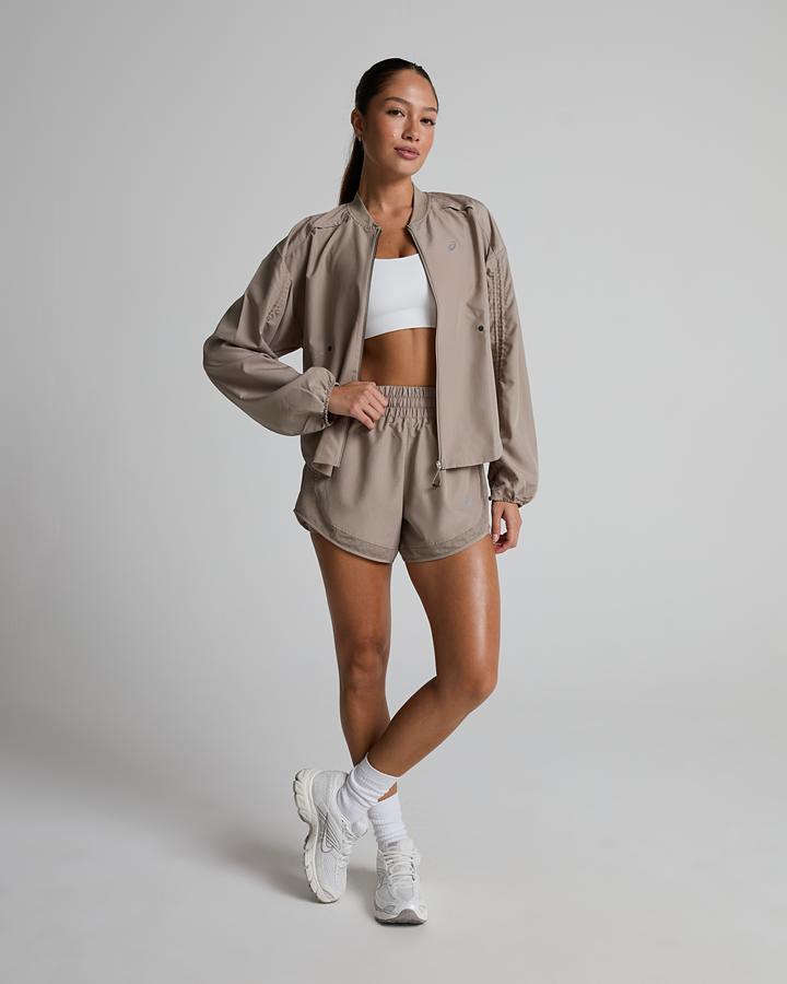 Asics Womens Nagino Run Adjustable Jacket - Beige — photo 1