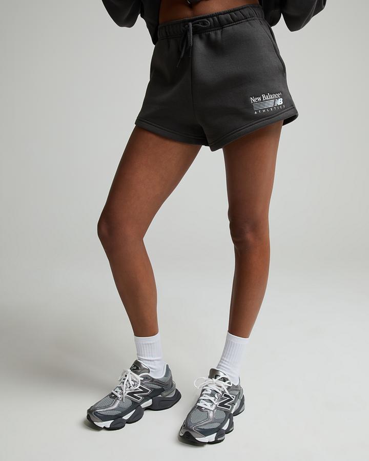 New Balance Womens Trackside Fleece Short Black, Women's size: XS, FootAsylum