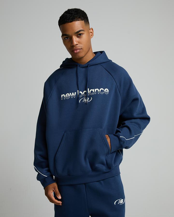 New Balance Trackside Fleece Hoodie Navy, Men's size: XS, FootAsylum