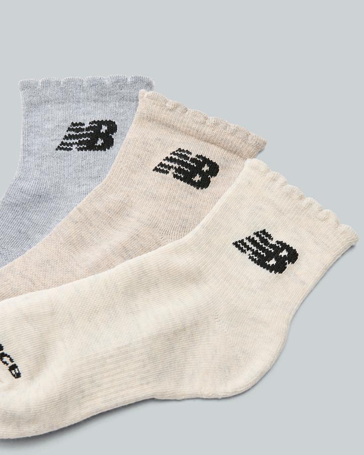New Balance Womens 6 Pack Lettuce Edge Seasonal Ankle Sock - Cream