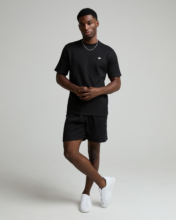 Adidas Originals Essential Waffle Trefoil T-Shirt Black, Men's size: XS, FootAsylum