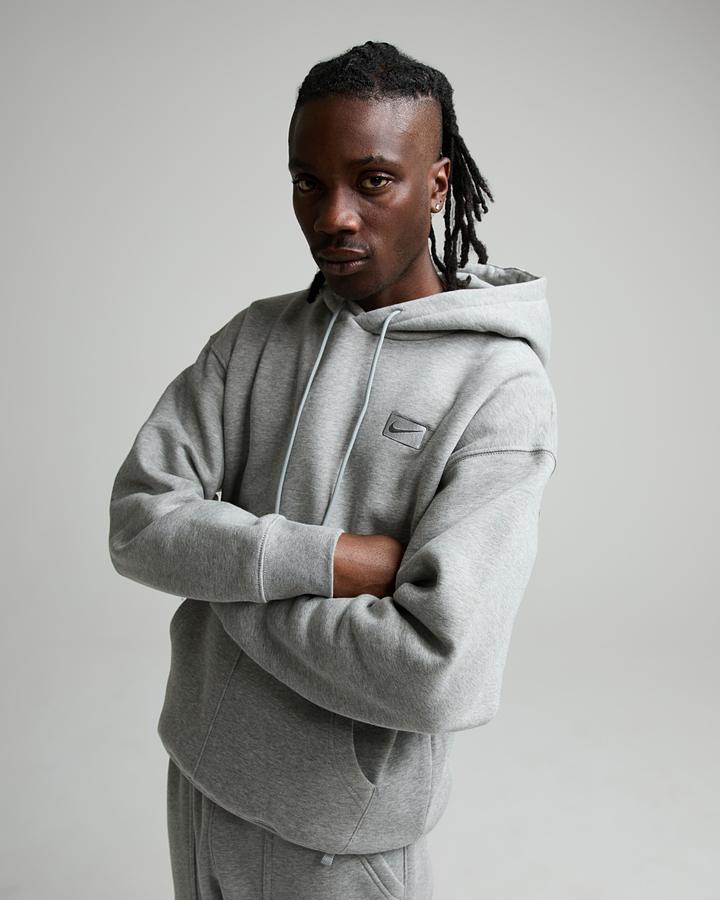 Nike Street Fleece Overhead Hoodie Grey Size: L - Footasylum
