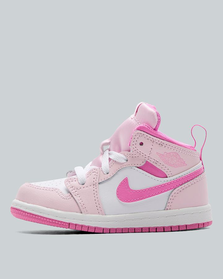 Jordan Nursery Air 1 Mid Trainer Pink, Kids size: 8.5, FootAsylum