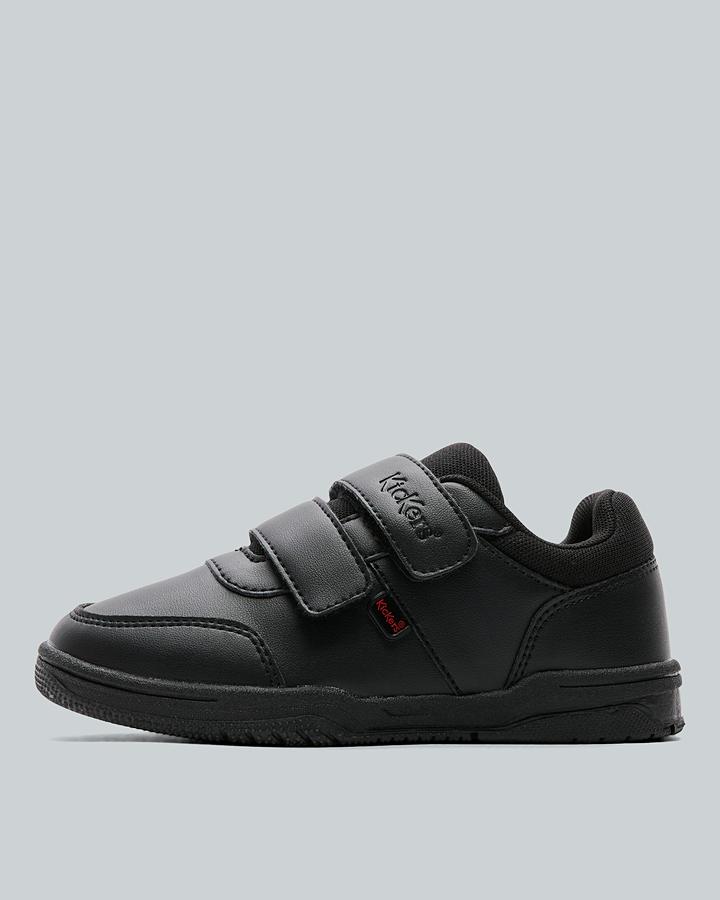 Kickers Nursery Mervan Velcro School Shoe Black / Black, Kids size: 8, FootAsylum