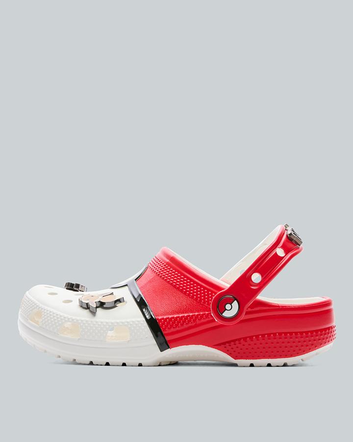 Crocs Junior Pokemon Poke Ball Classic Clog White Size: 6 - Footasylum