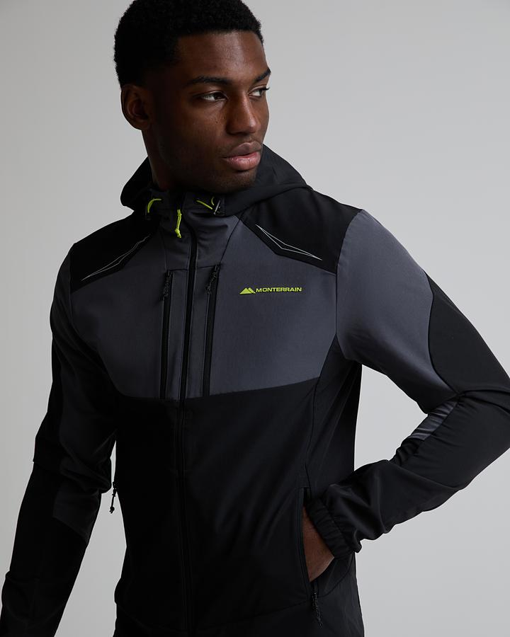Monterrain Orbit Woven Running Hoodie - Black
